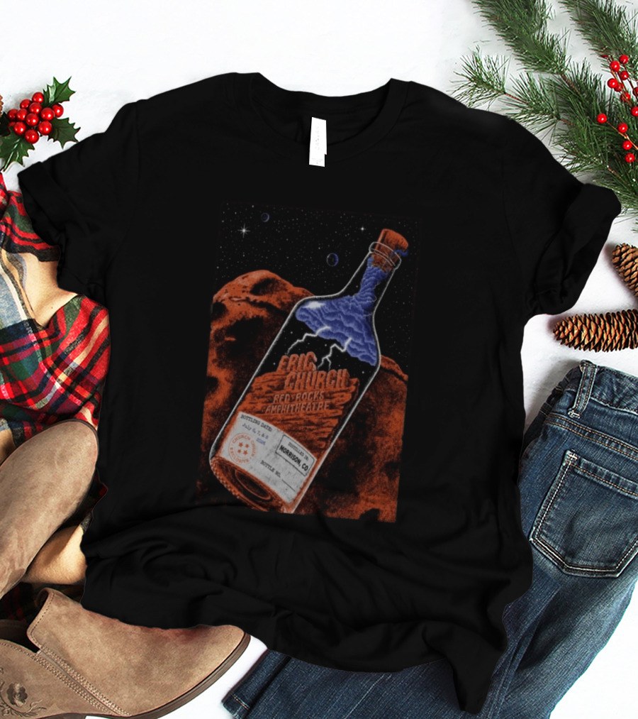 Eric Church Red Rocks Amphitheatre July 8 2026 Morrison CO Bottle T-Shirt