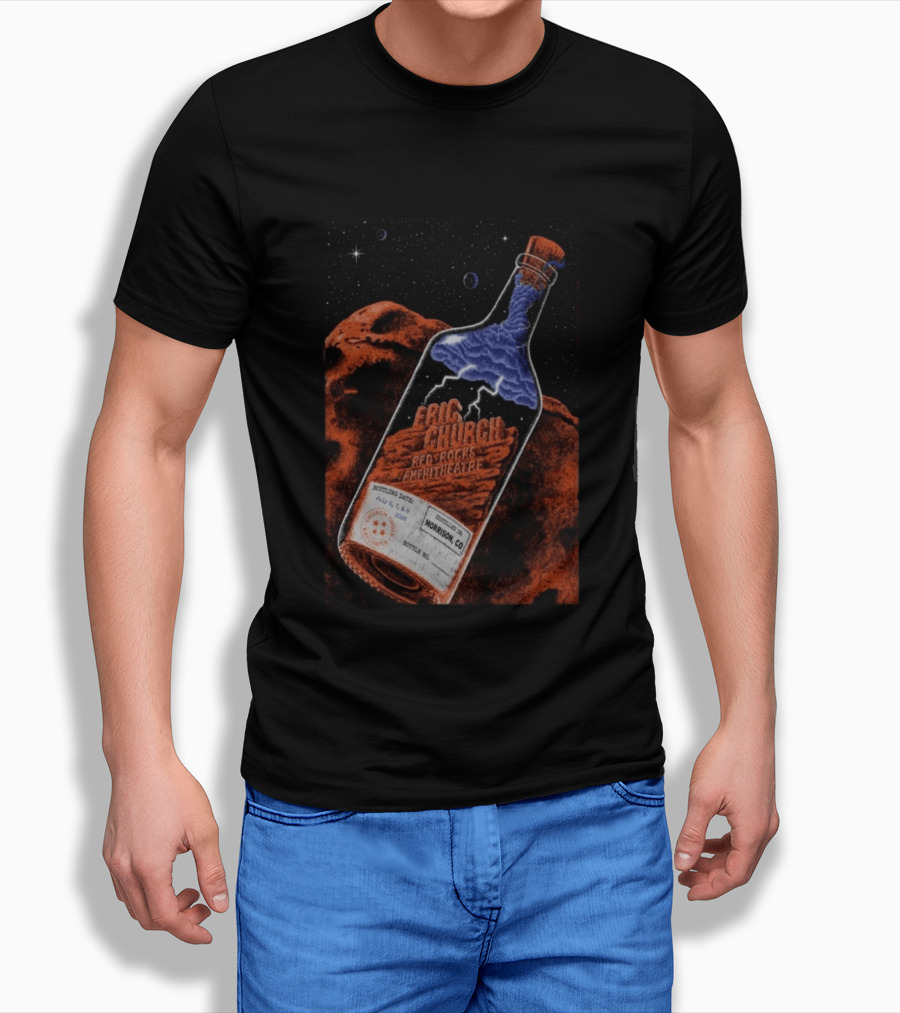 Eric Church Red Rocks Amphitheatre July 8 2026 Morrison CO Bottle T-Shirt