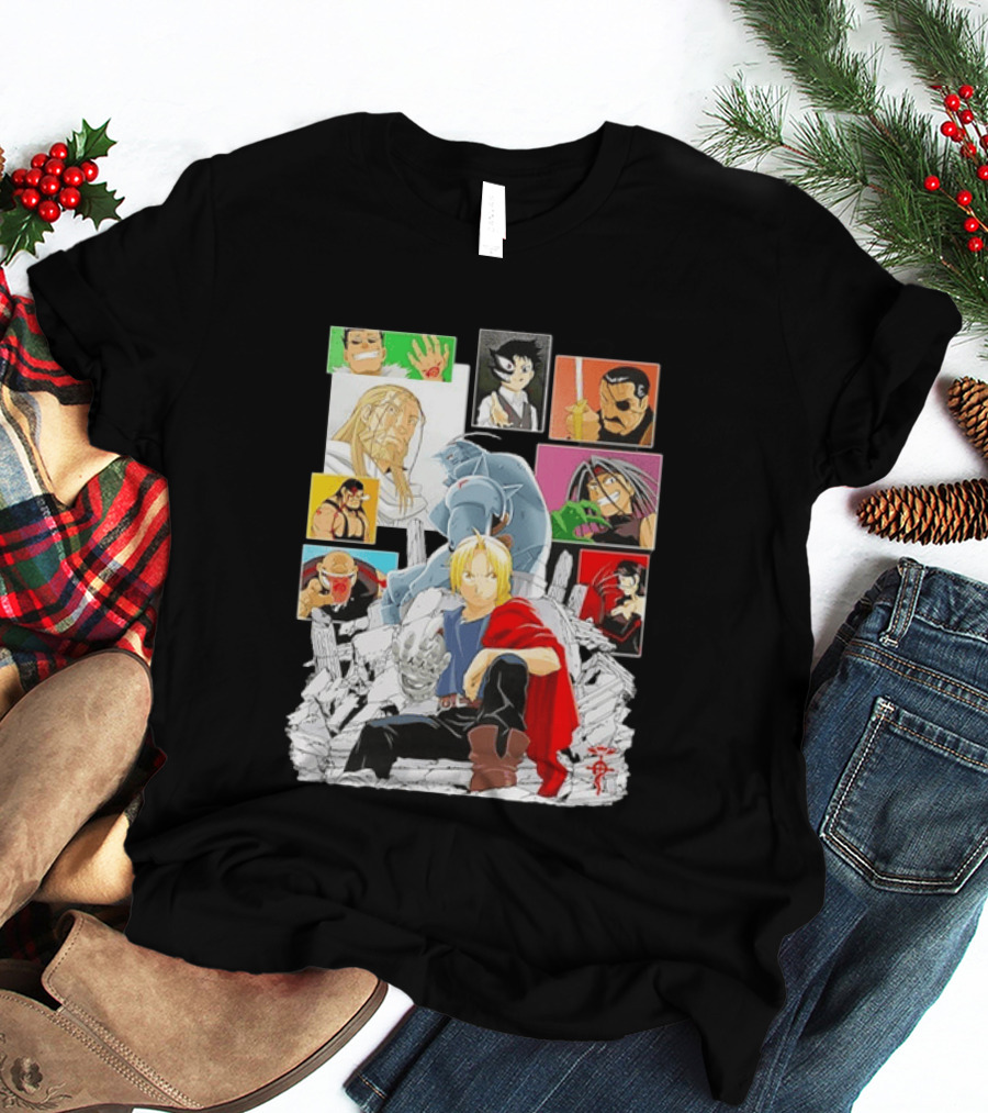 Fullmetal Alchemist Iconic Characters Edward Elric And Alphonse Collage T-Shirt