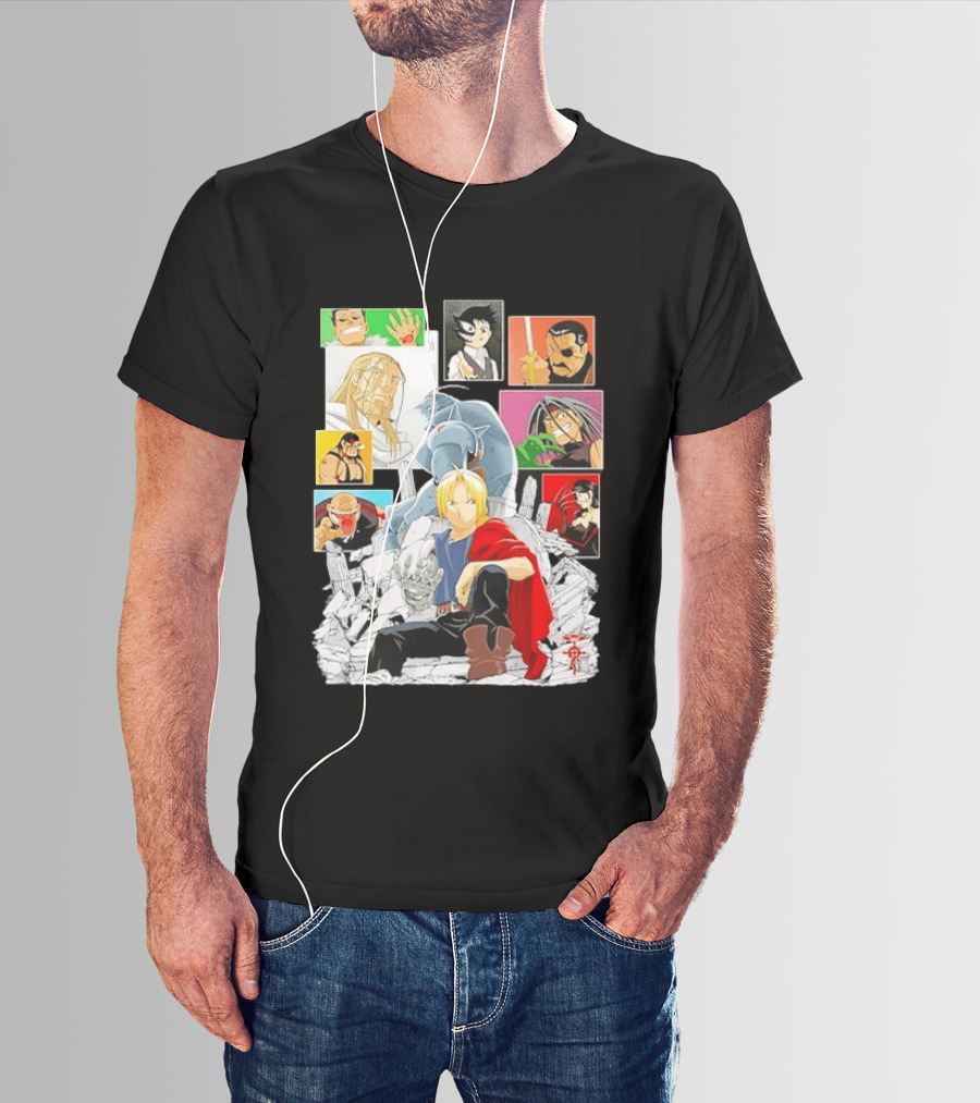 Fullmetal Alchemist Iconic Characters Edward Elric And Alphonse Collage T-Shirt