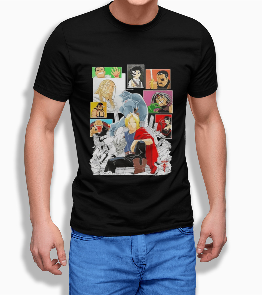 Fullmetal Alchemist Iconic Characters Edward Elric And Alphonse Collage T-Shirt