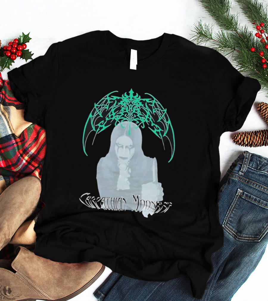 Carpathian Moonrise Hooded Figure With Knife Metal Band T-Shirt