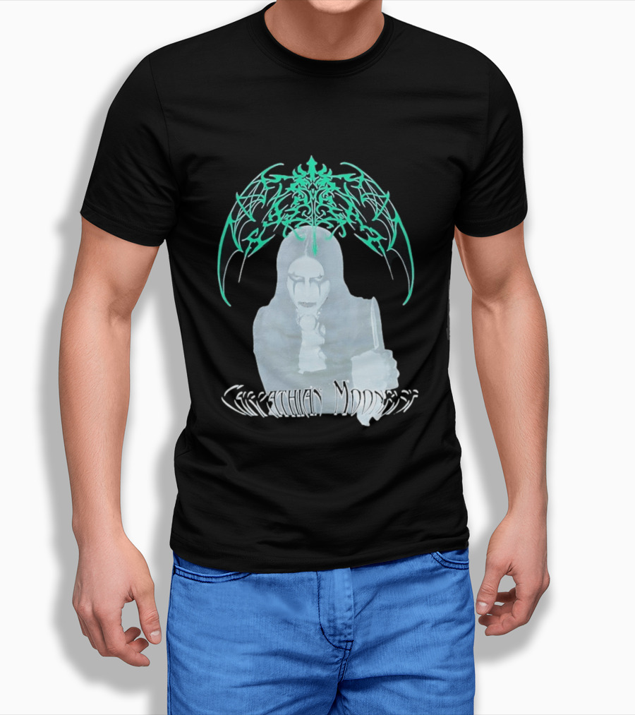 Carpathian Moonrise Hooded Figure With Knife Metal Band T-Shirt