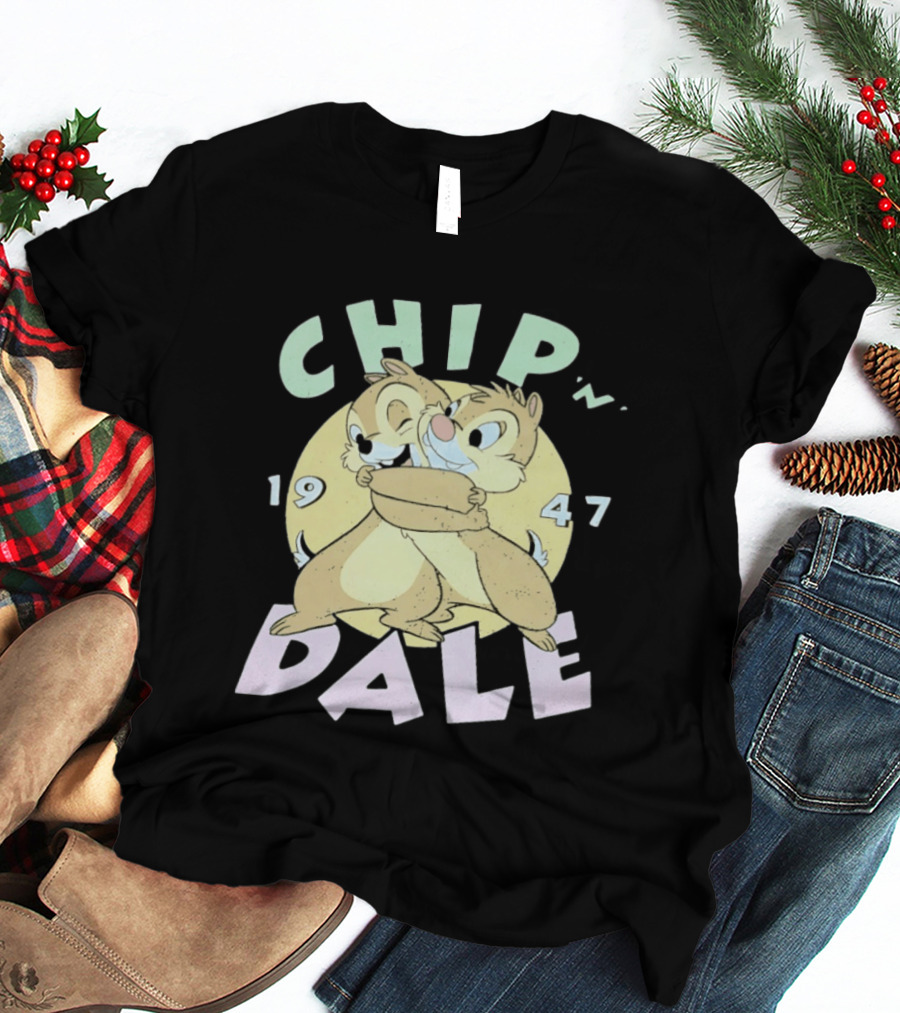 Chip N Dale 1947 Disney Characters Hugging T-Shirt