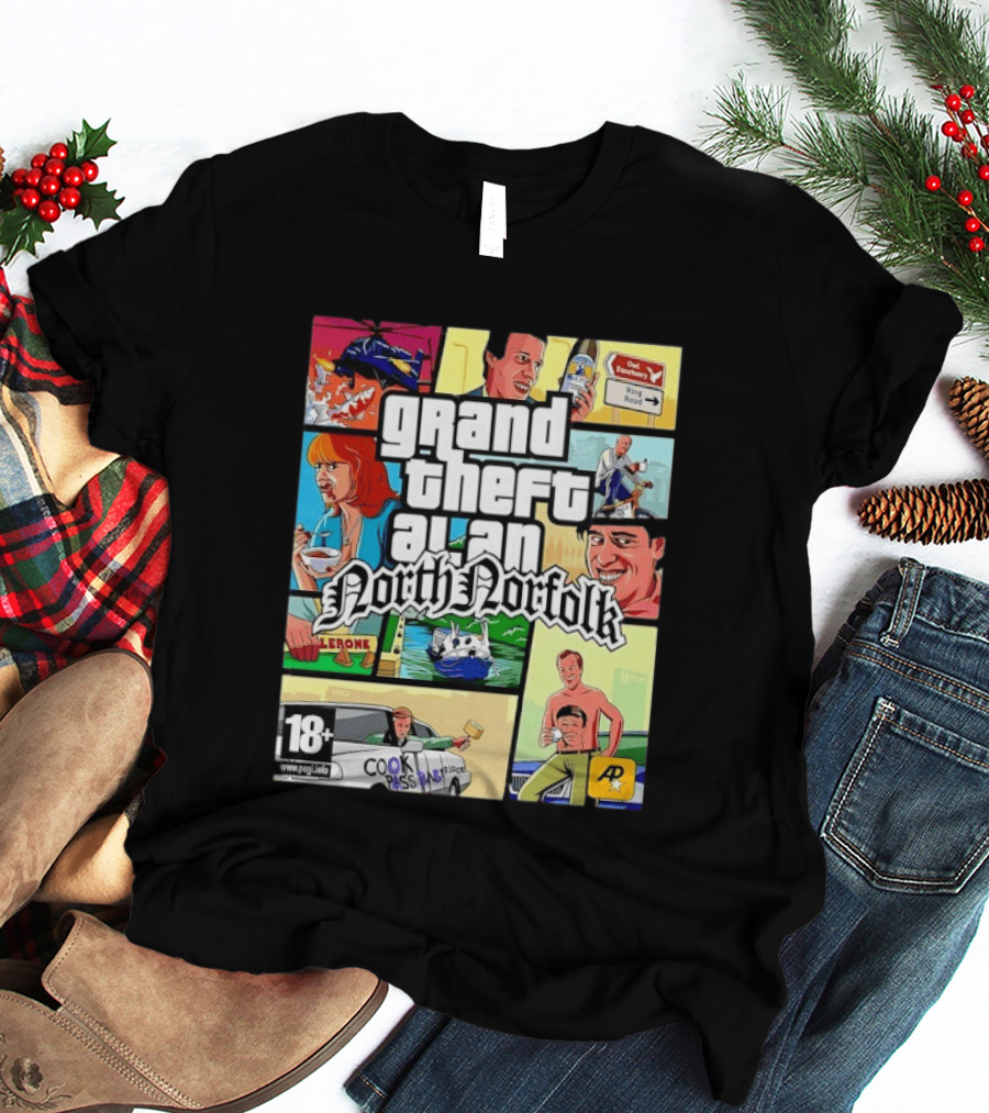 Grand Theft Alan North Norfolk Steve Coogan T-Shirt