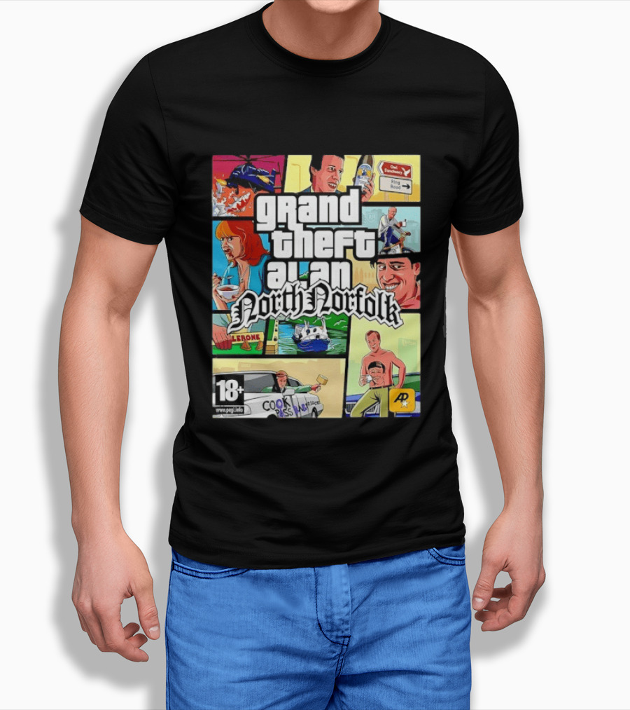 Grand Theft Alan North Norfolk Steve Coogan T-Shirt
