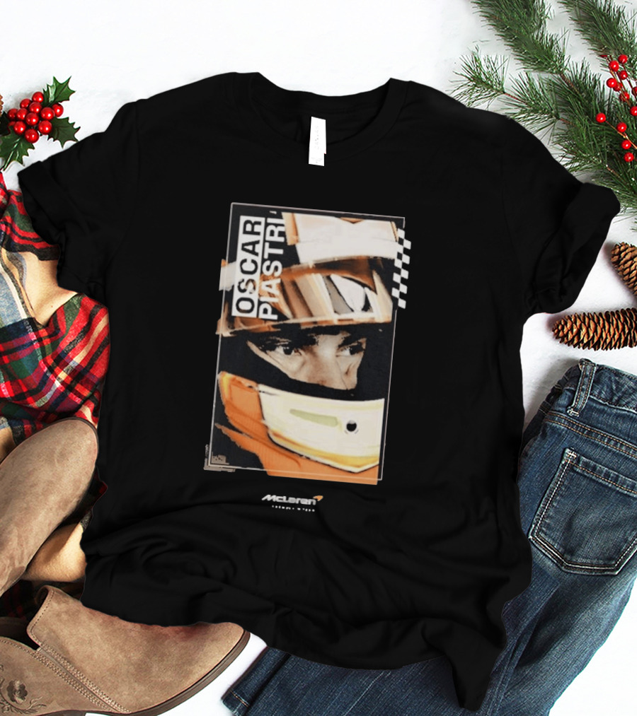 Oscar Piastri McLaren Driver Helmet Art Racing Fan T-Shirt