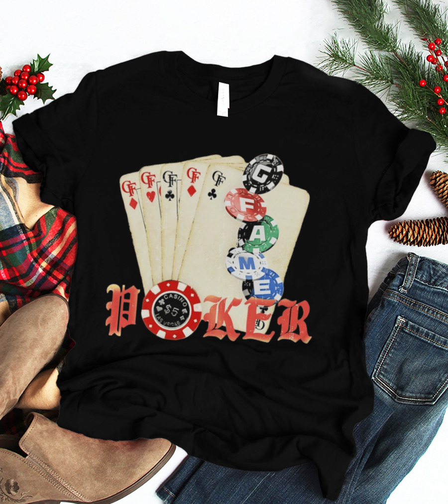 Casino Las Vegas Poker Cards And Chips GF Game T-Shirt