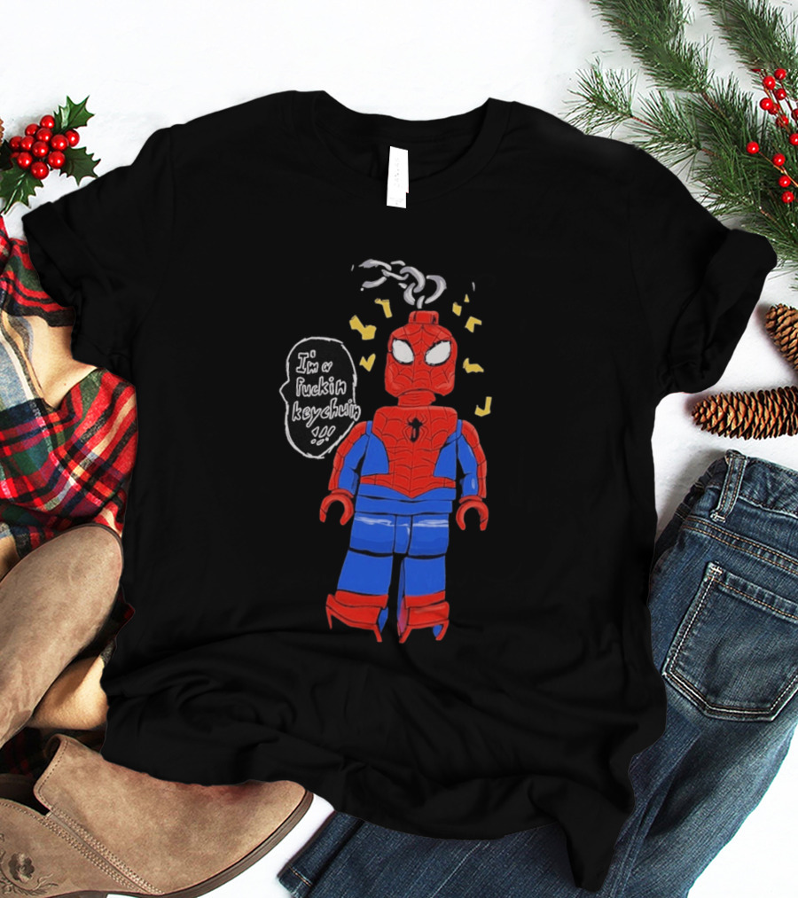 Lego Spider Man I'm A Keychain Funny Minifigure T-Shirt