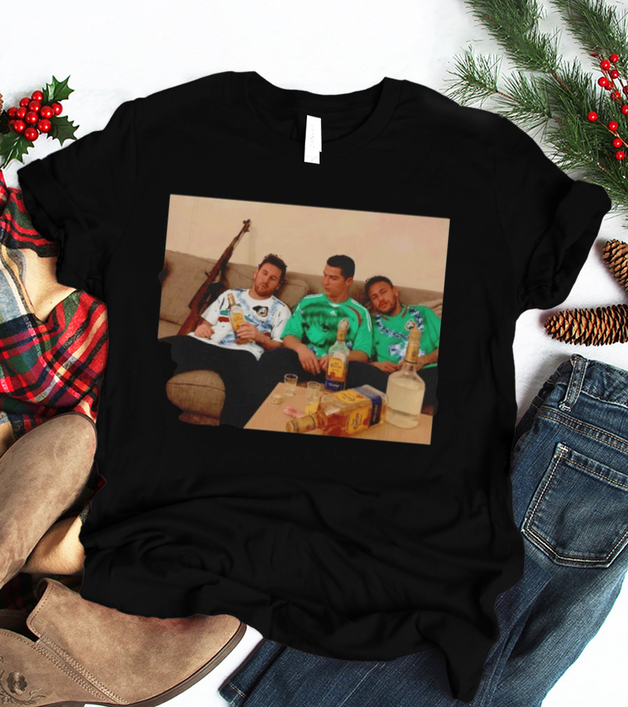 Lionel Messi Cristiano Ronaldo Neymar Mexico National Team Tequila Party T-Shirt