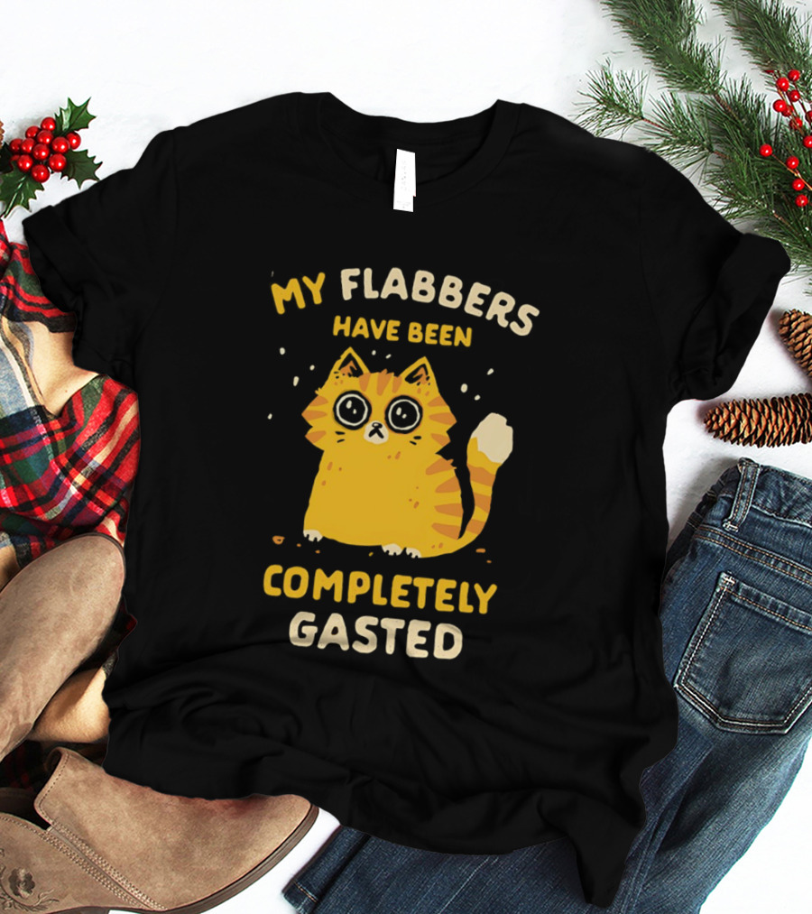 Shocked Cartoon Cat My Flabbers Have Been Completely Gasted T-Shirt