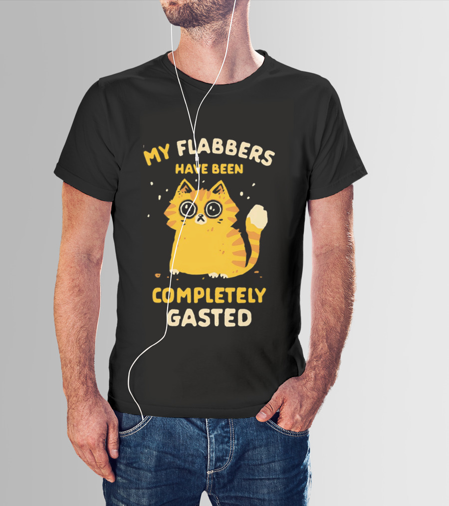 Shocked Cartoon Cat My Flabbers Have Been Completely Gasted T-Shirt