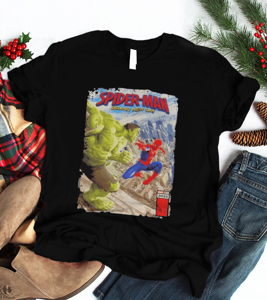 Spider Man Brand New Day Marvel 2026 Spider Man Vs Hulk Epic Showdown T-Shirt