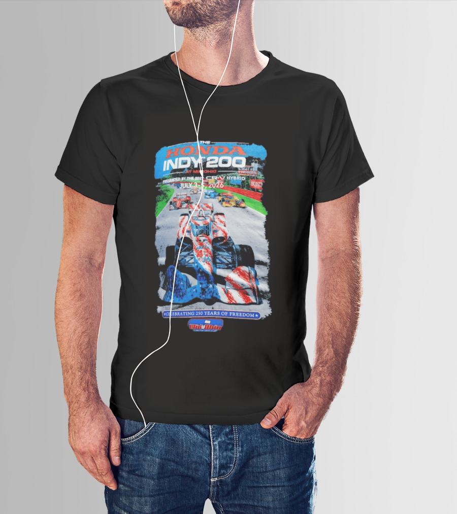 Honda Indy 200 At Mid Ohio July 3 To 5 2026 Celebrating 250 Years Of Freedom Racing Event T-Shirt