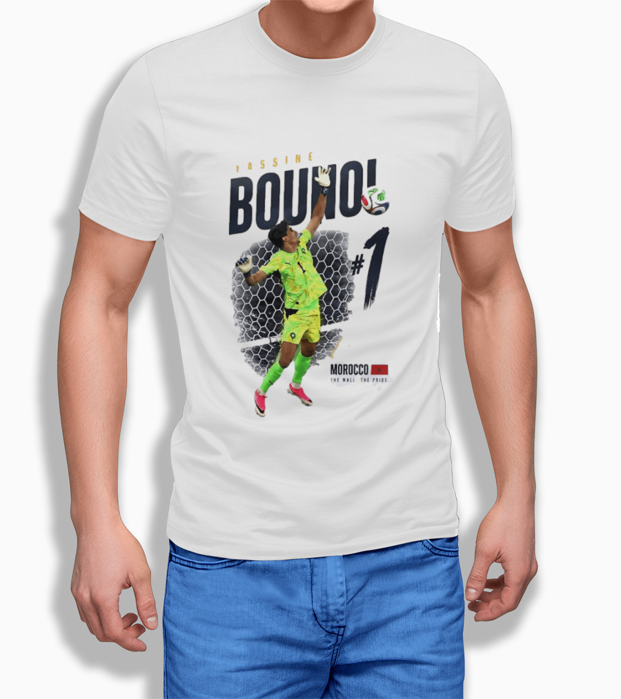 Yassine Bounou Morocco Goalkeeper The Wall The Pride Save Number 1 T-Shirt