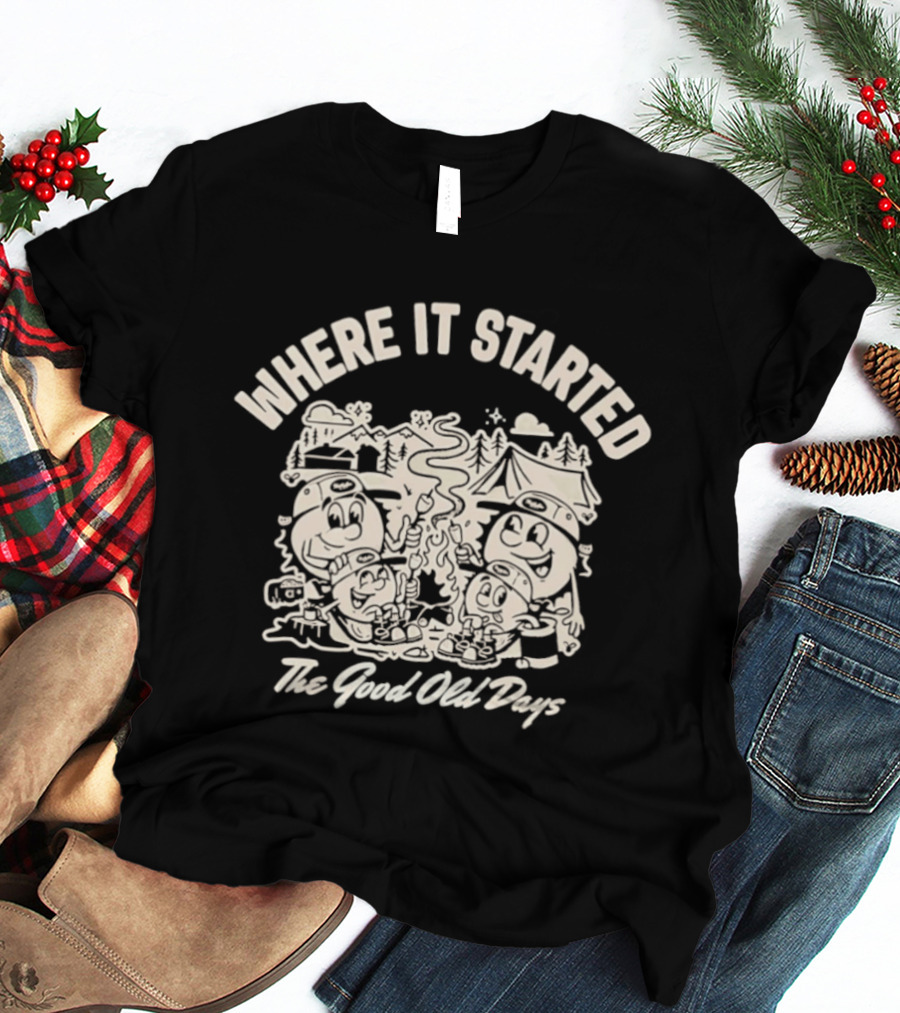 Where It Started The Good Old Days Retro Cartoon Characters T-Shirt