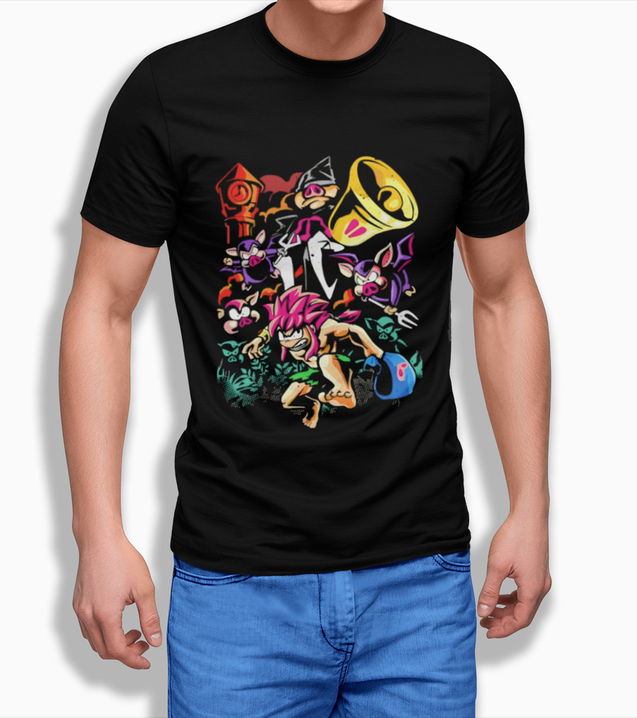 I Was Made For Biting You Pig Demon Tower Chrono Kid Bats And Horns T-Shirt