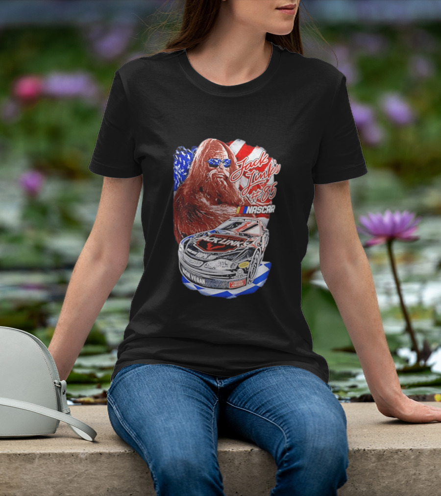 Jack Link's Bigfoot #85 NASCAR American Flag Non Vegan T-Shirt