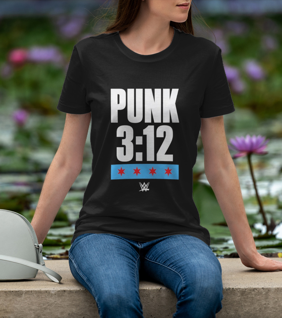 Punk 3 12 WWE CM Punk Wrestling Star Logo Four Red Stars T-Shirt