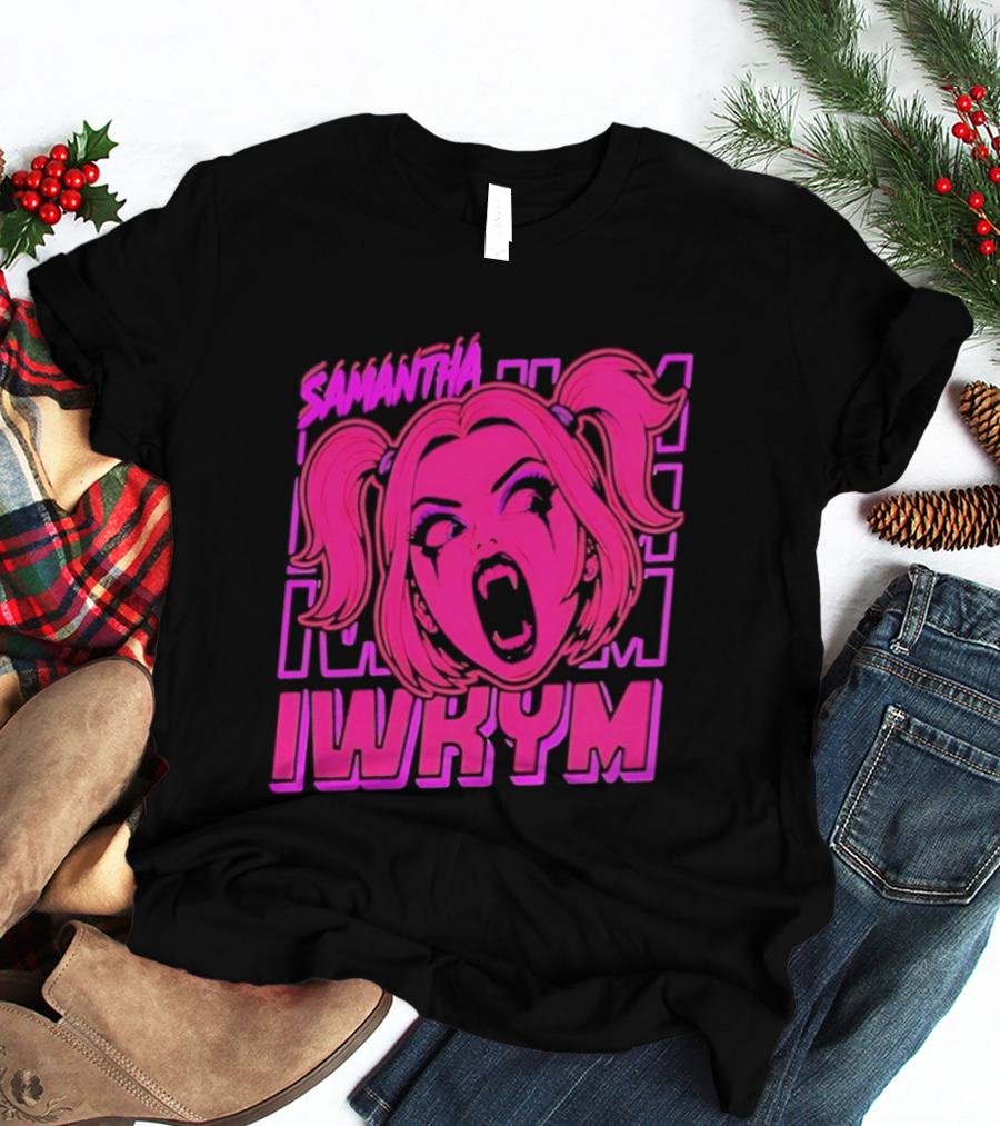 Samantha IWRYM Vampire Girl Goth Horror Pink T-Shirt