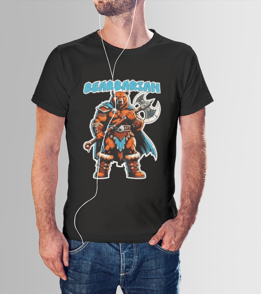 Bearbarian Warrior Bear With Battle Axe T-Shirt