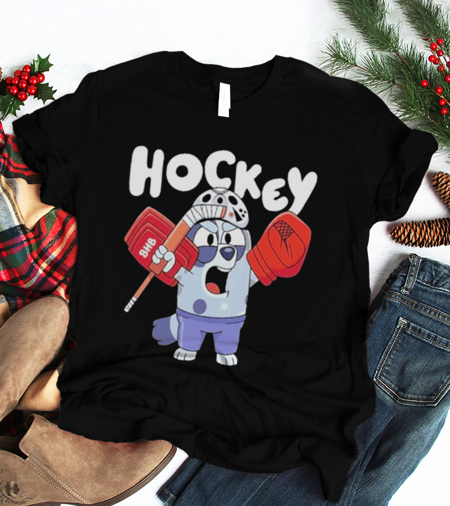 Bluey Hockey Bhb Goalie Cartoon T-Shirt