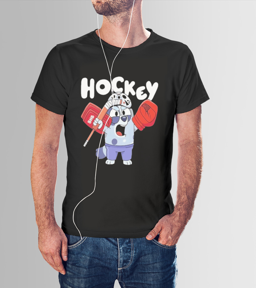 Bluey Hockey Bhb Goalie Cartoon T-Shirt