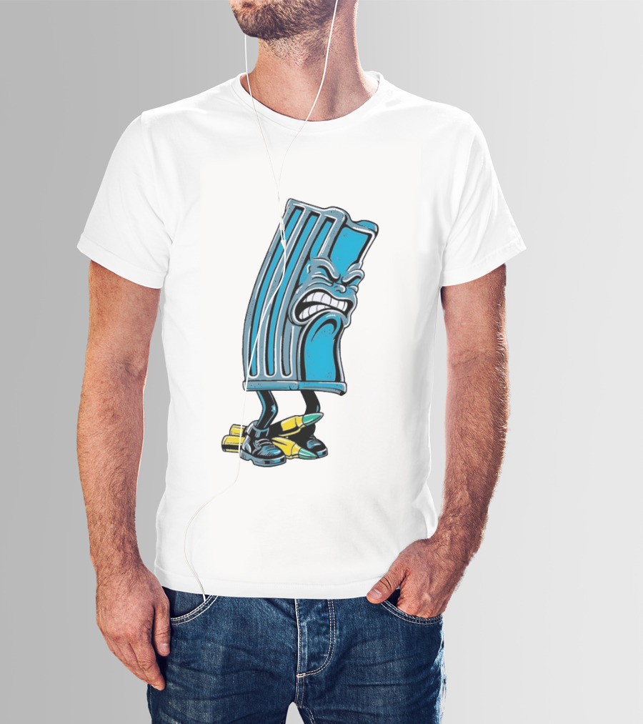 Angry Rifle Magazine With Walking Bullets T-Shirt