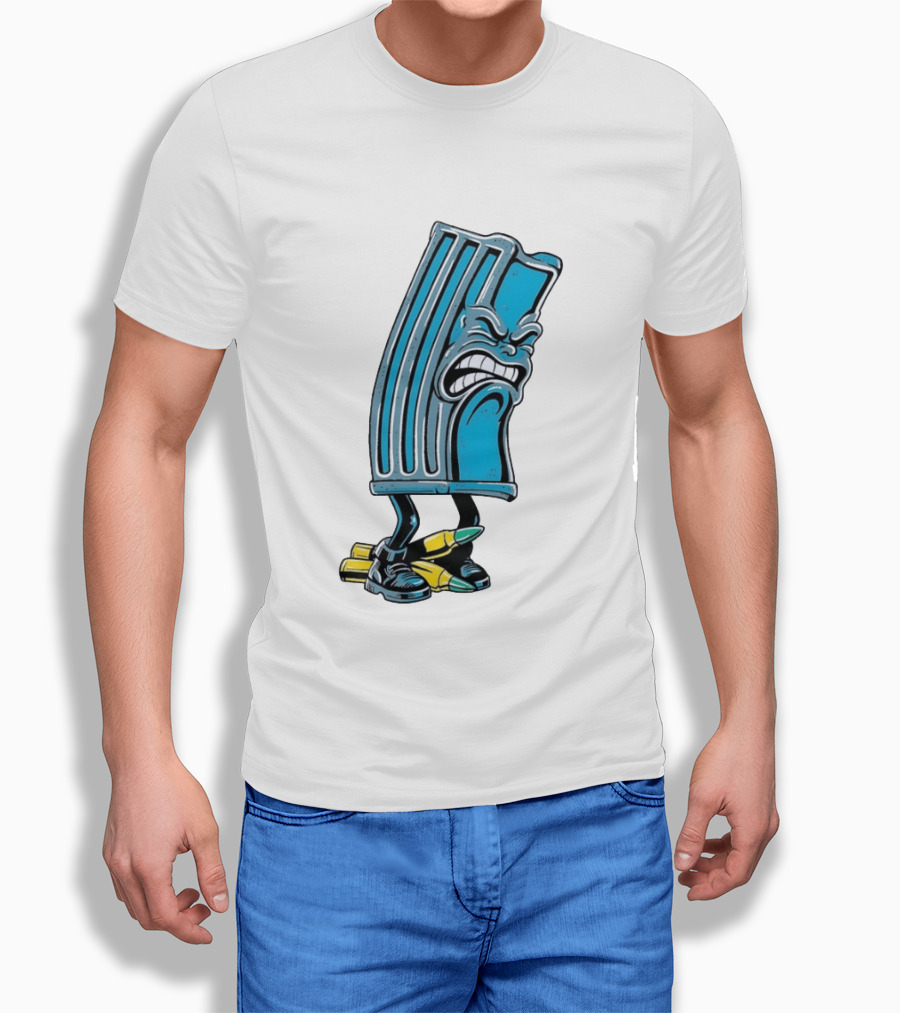 Angry Rifle Magazine With Walking Bullets T-Shirt