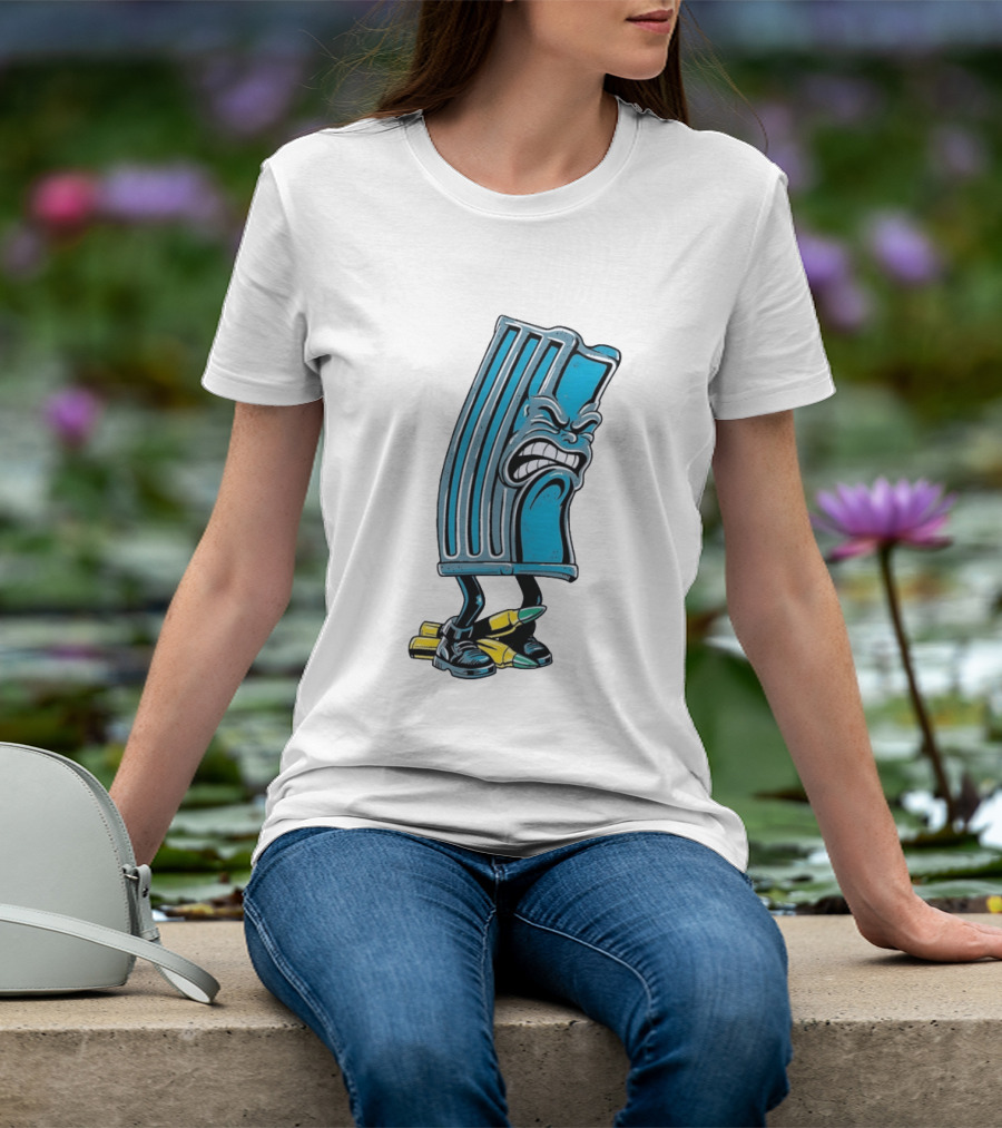 Angry Rifle Magazine With Walking Bullets T-Shirt