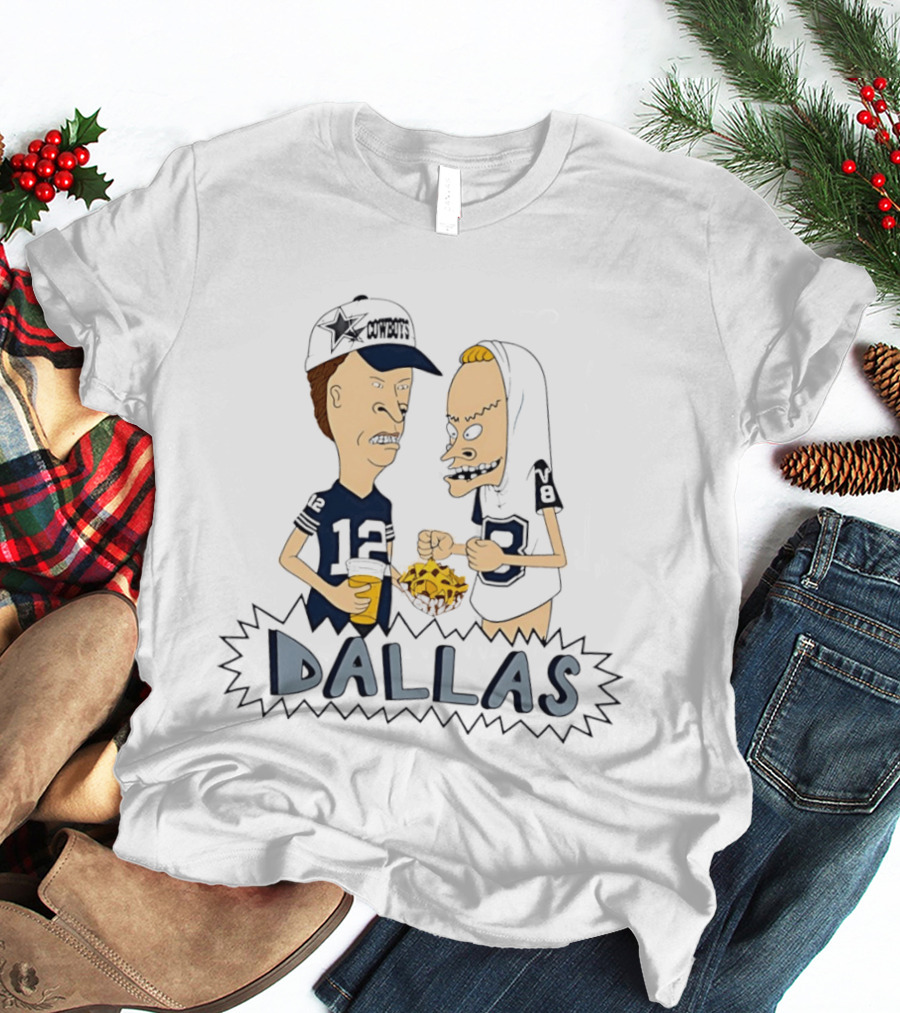 Beavis And Butt Head Dallas Cowboys Football Fans Nachos Eating Fun T-Shirt