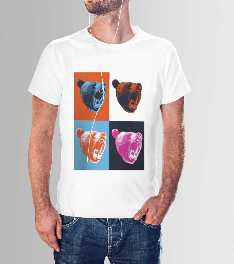 Chicago Bears 2026 Draft Party Pop Art Bear Heads Color Variations T-Shirt