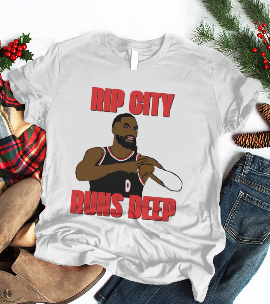 Rip City Runs Deep Damian Lillard Portland Trail Blazers T-Shirt