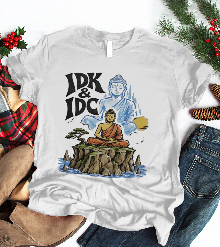 IDK IDC Buddha Meditating On Island With Zen Vibes And Spiritual Calm T-Shirt