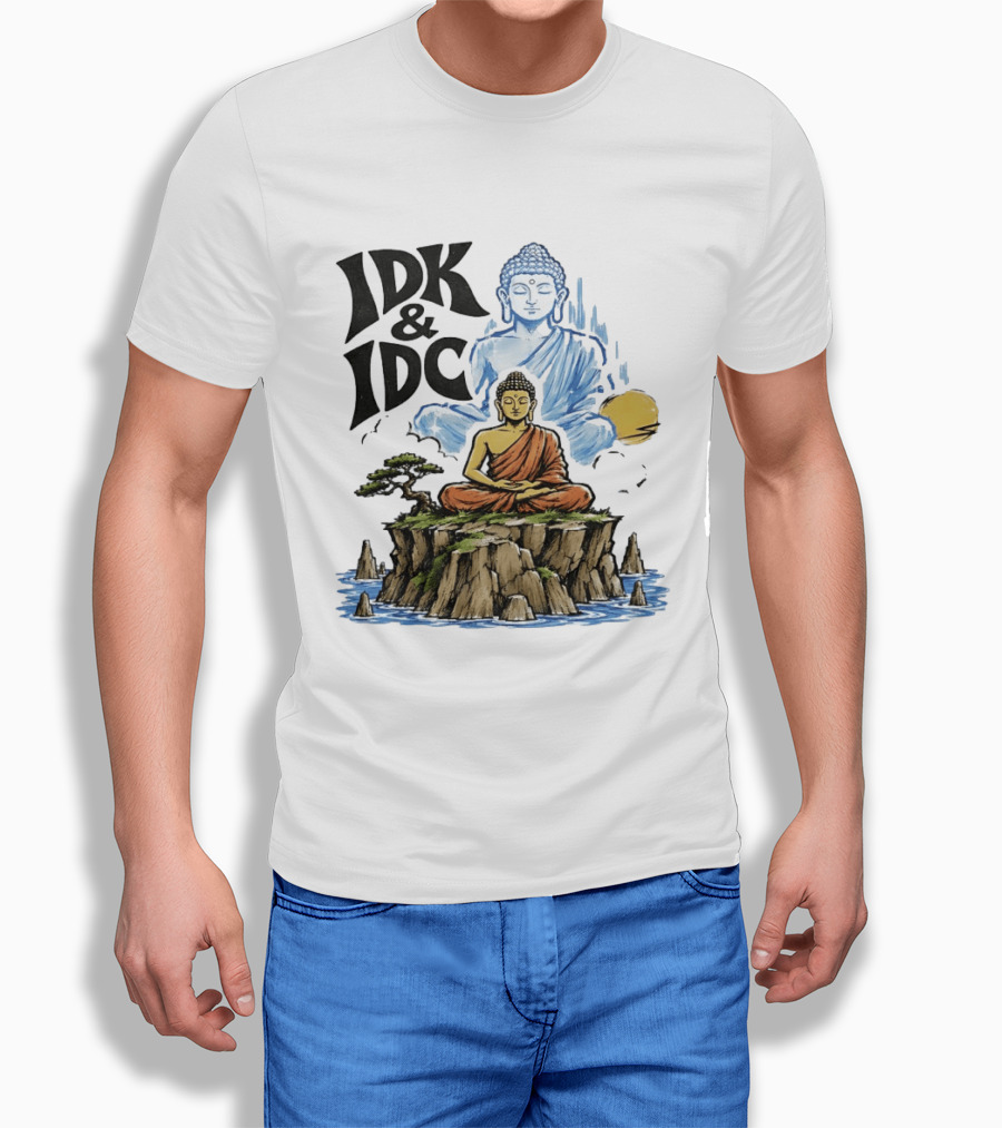 IDK IDC Buddha Meditating On Island With Zen Vibes And Spiritual Calm T-Shirt