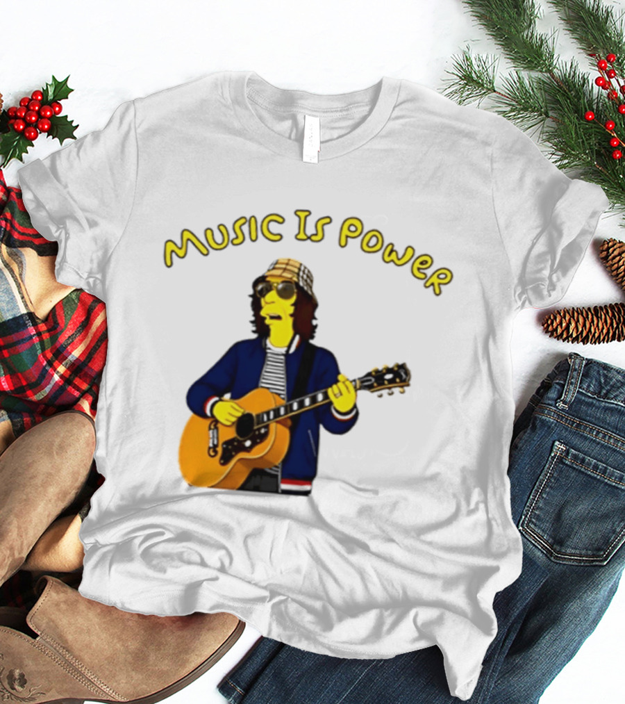 Richard Ashcroft Music Is Power Simpsons Style Guitar T-Shirt