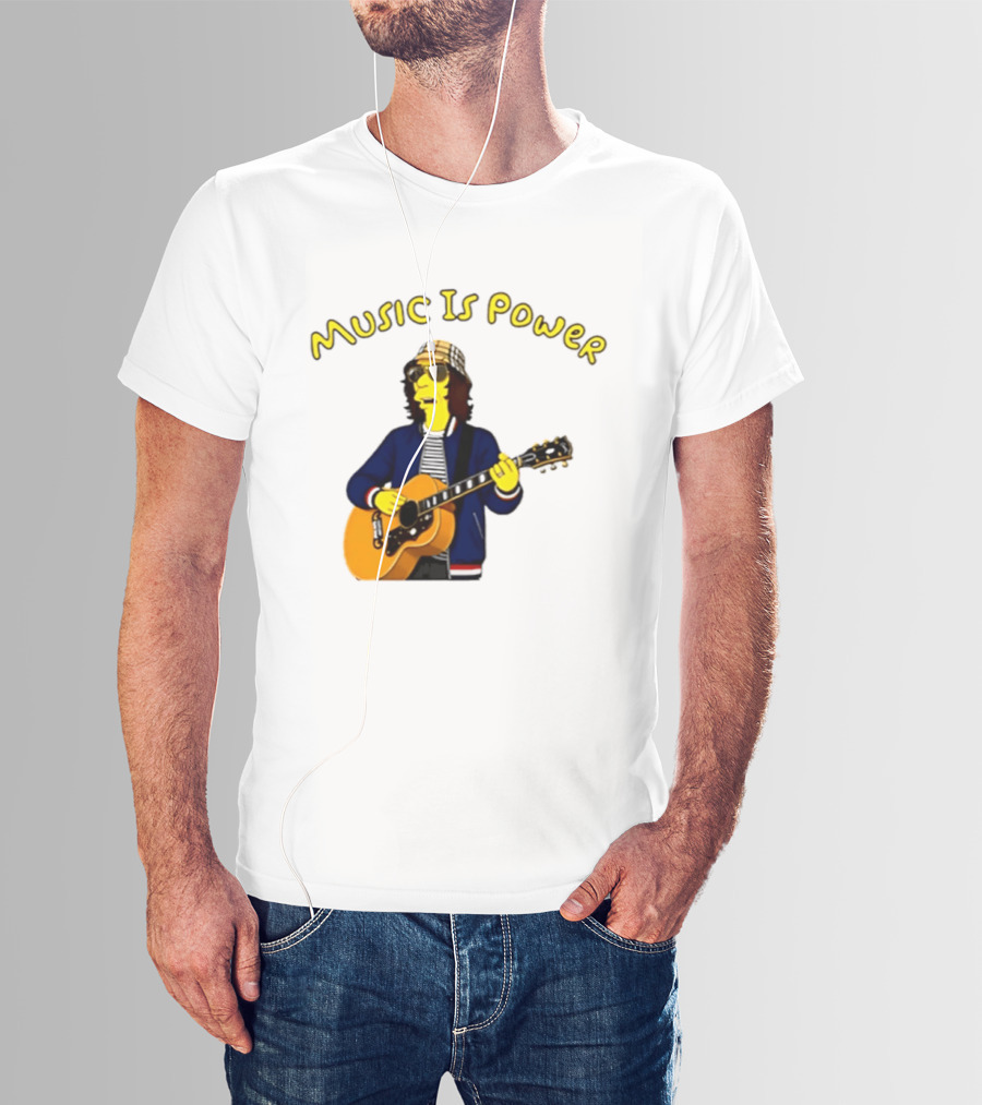 Richard Ashcroft Music Is Power Simpsons Style Guitar T-Shirt