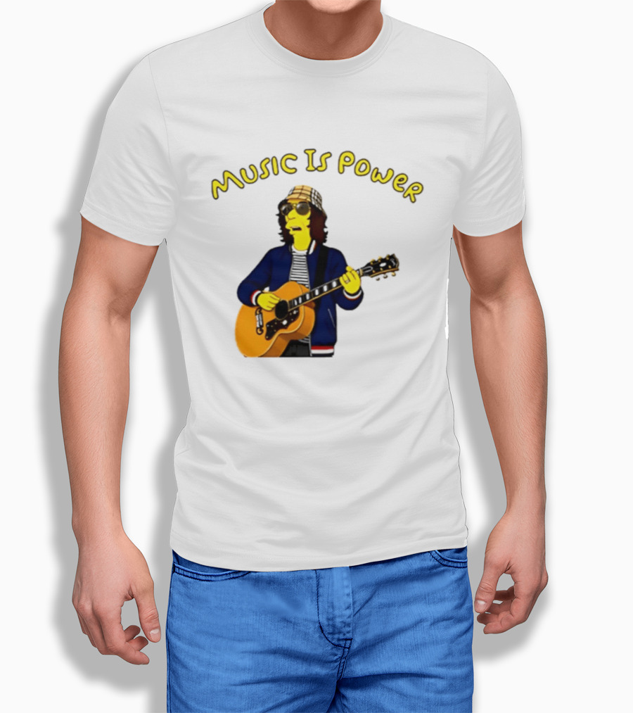 Richard Ashcroft Music Is Power Simpsons Style Guitar T-Shirt
