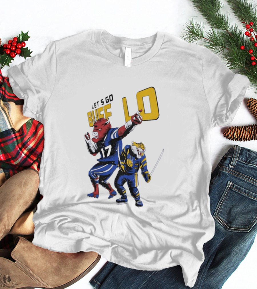 Let's Go Buffalo 17 Distressed Sports Mascots Football And Hockey T-Shirt