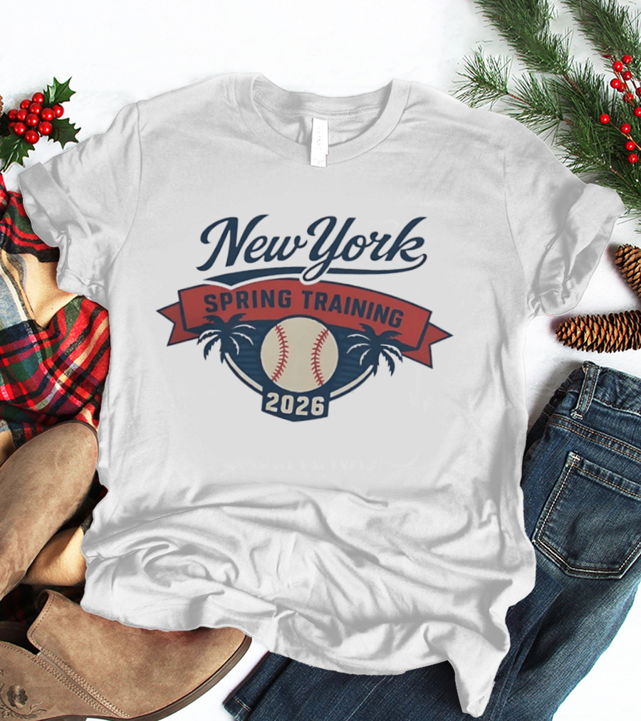 New York Spring Training 2026 Baseball Palm Trees MLB T-Shirt
