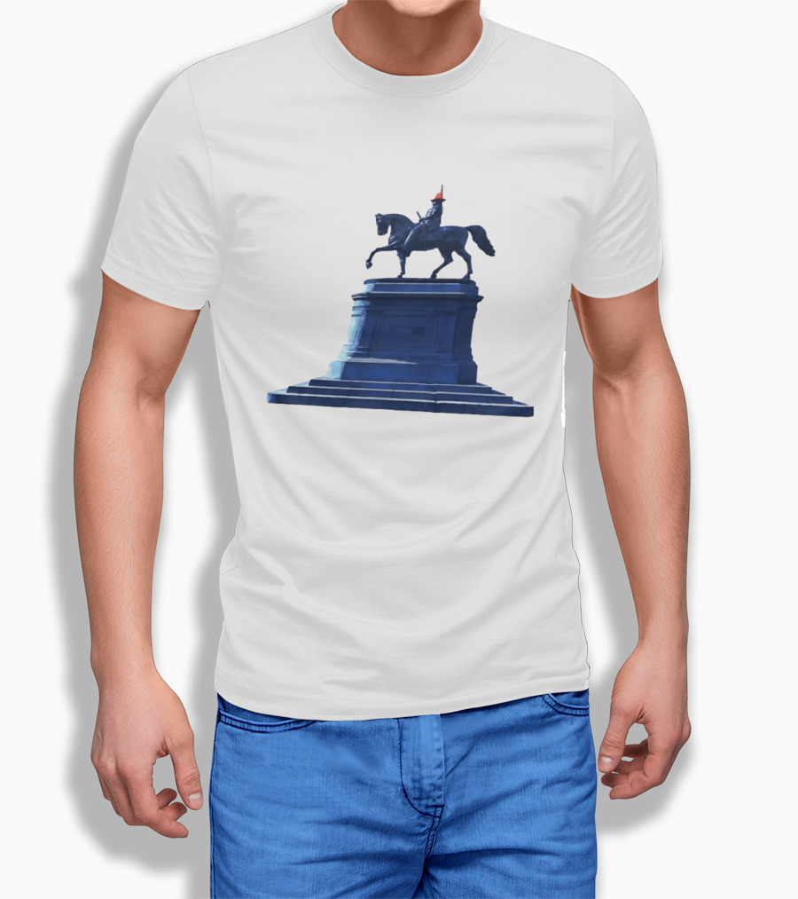No Scotland No Party Tartan Takeover USA '26 Equestrian Statue With Traffic Cone T-Shirt