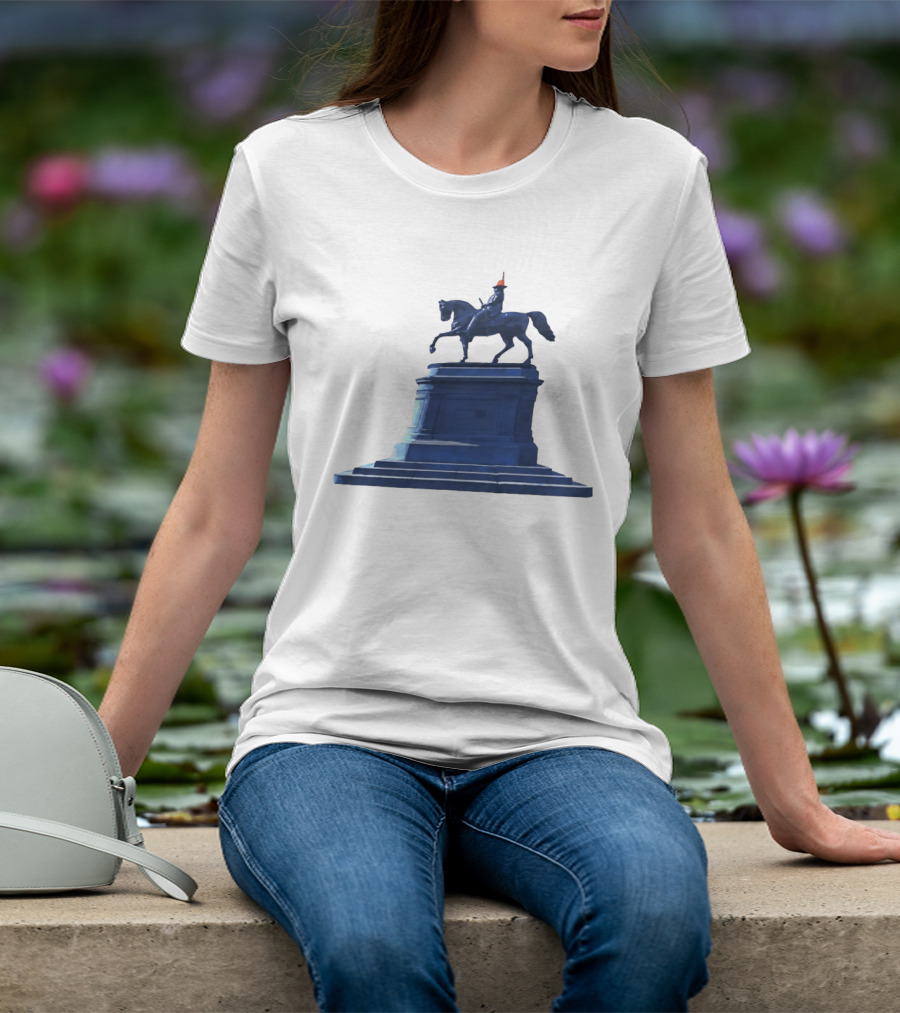 No Scotland No Party Tartan Takeover USA '26 Equestrian Statue With Traffic Cone T-Shirt