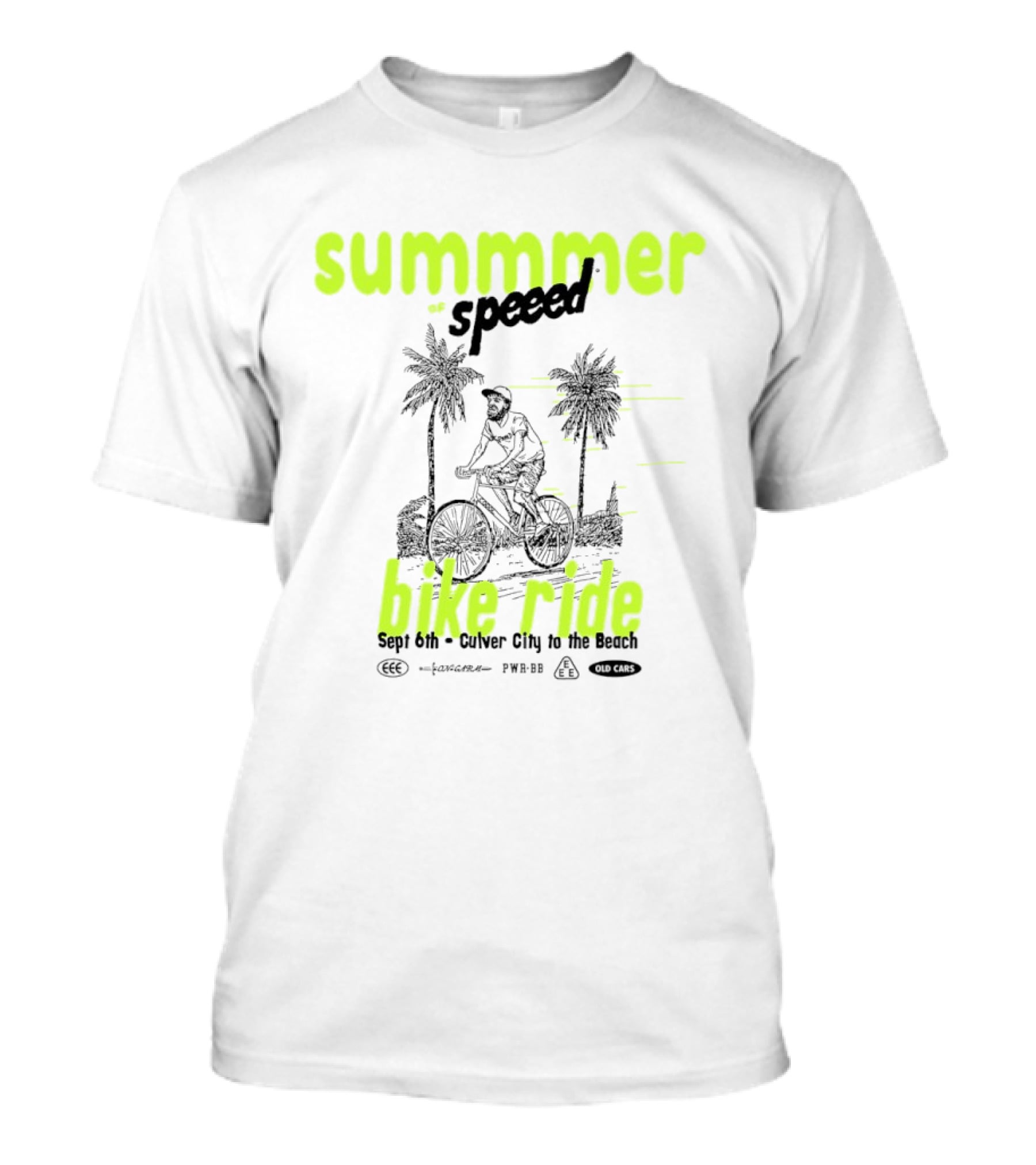 Summer Of Speed Bike Ride Sept 6th Culver City To The Beach Palm Trees T-Shirt