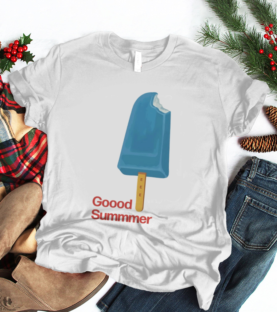 Popsicle Goood Summmer EEE Blue Ice Cream Treat T-Shirt