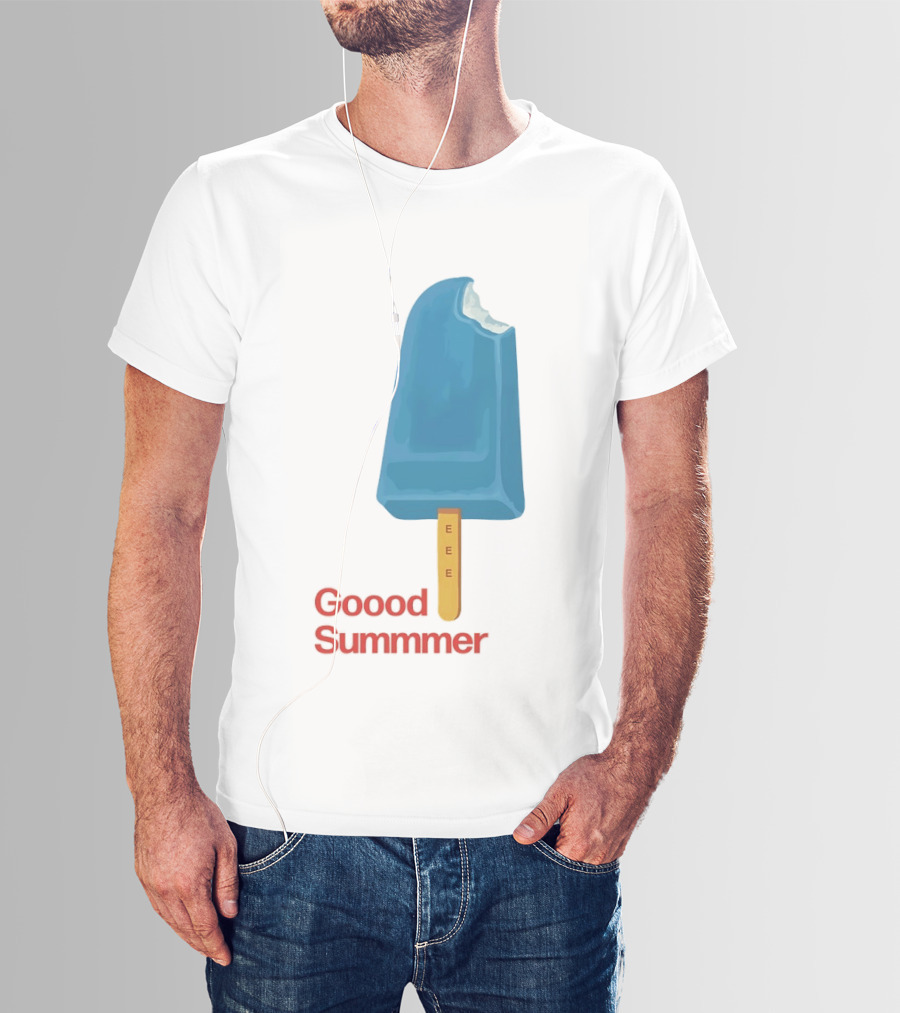 Popsicle Goood Summmer EEE Blue Ice Cream Treat T-Shirt