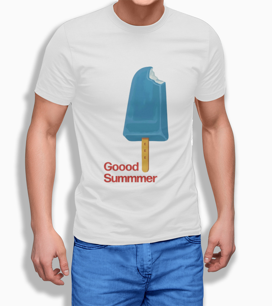 Popsicle Goood Summmer EEE Blue Ice Cream Treat T-Shirt
