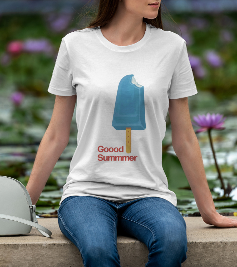 Popsicle Goood Summmer EEE Blue Ice Cream Treat T-Shirt