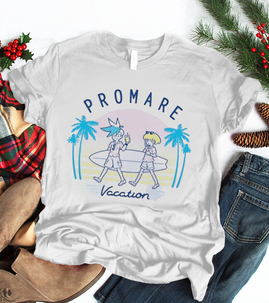 Promare Vacation Galo Thymos Lio Fotia Anime Beach Scene T-Shirt