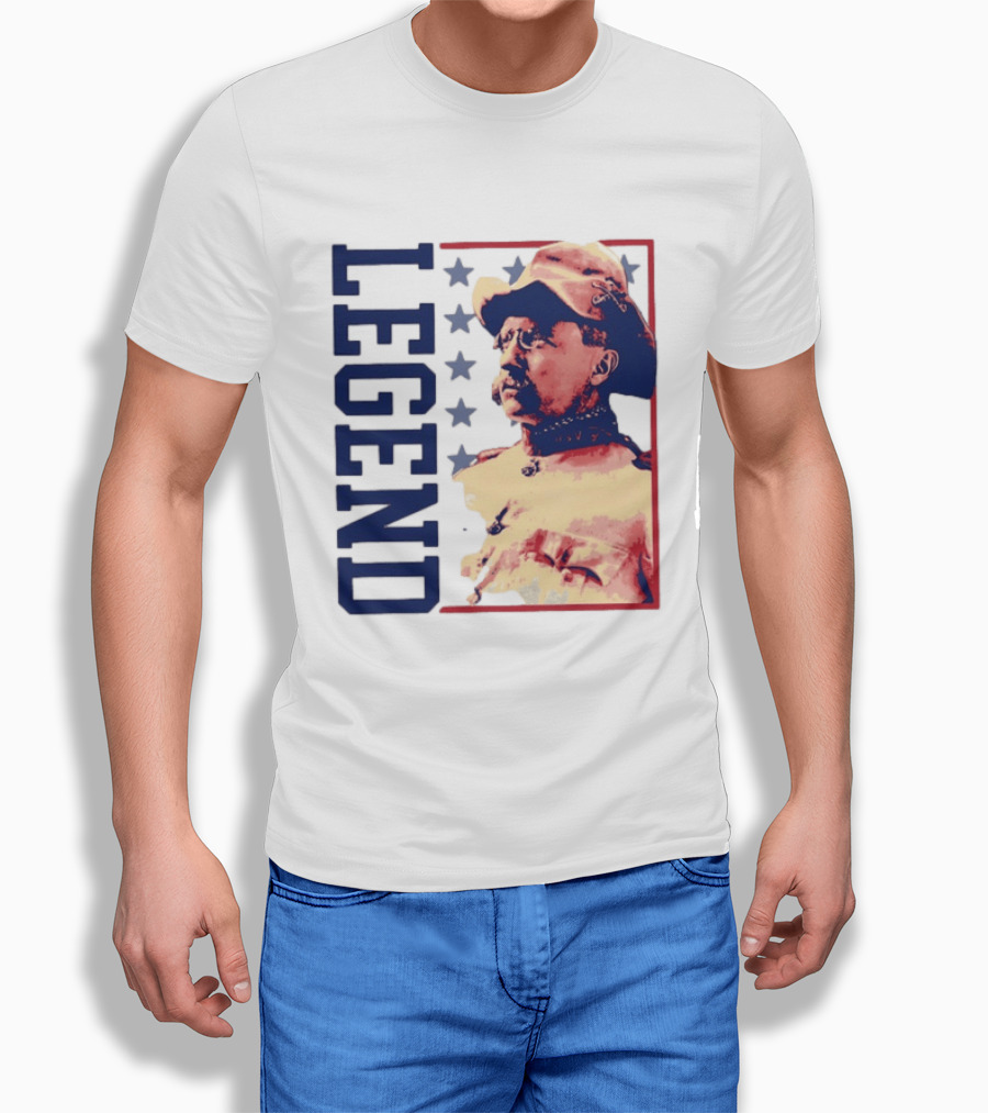 Legend Teddy Roosevelt Stars Iconic Figure T-Shirt