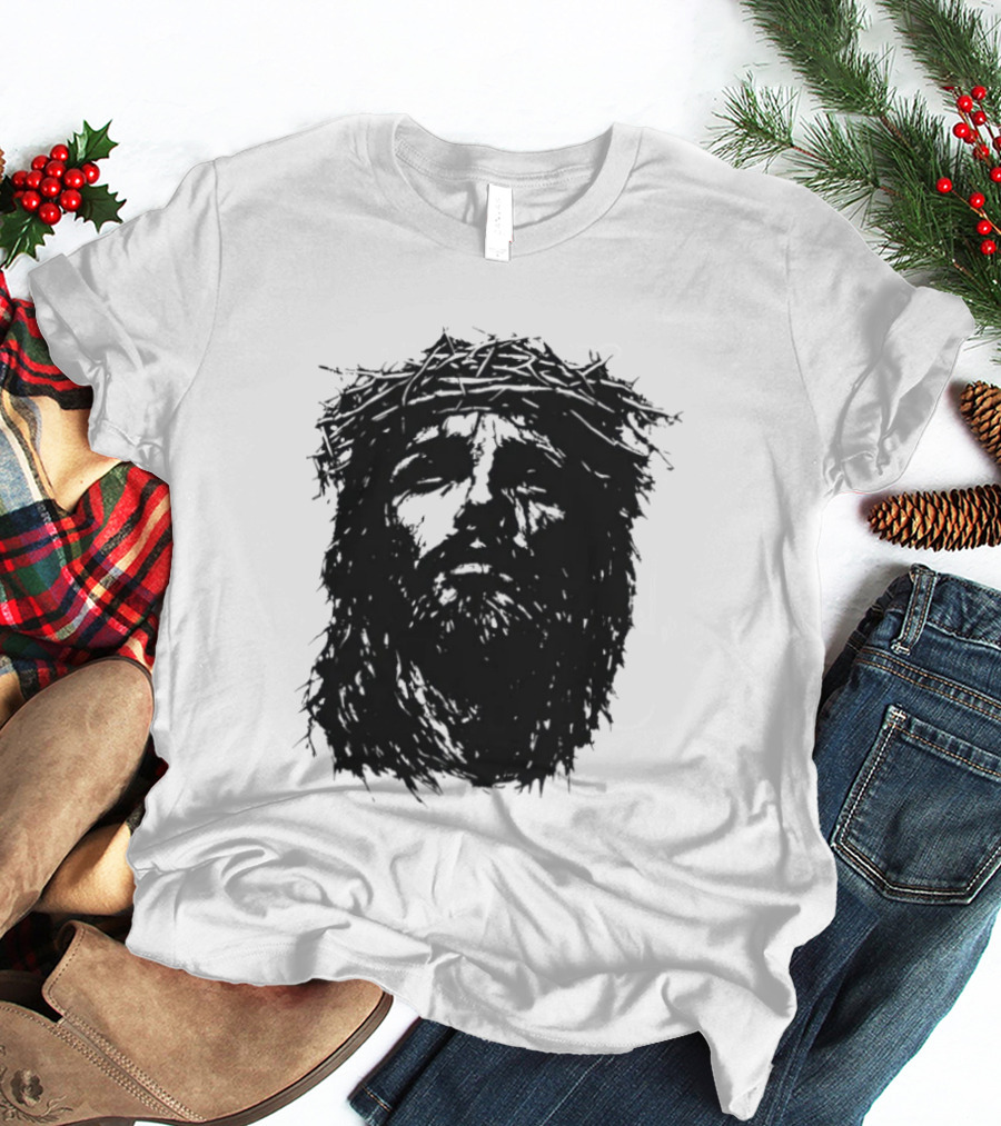 Unforsaken No Greater Love Jesus Crown Of Thorns Face T-Shirt
